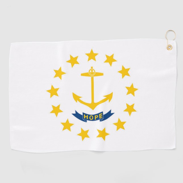 Serviette De Golf Drapeau d'État de Rhode Island, États-Unis (Horizontal)