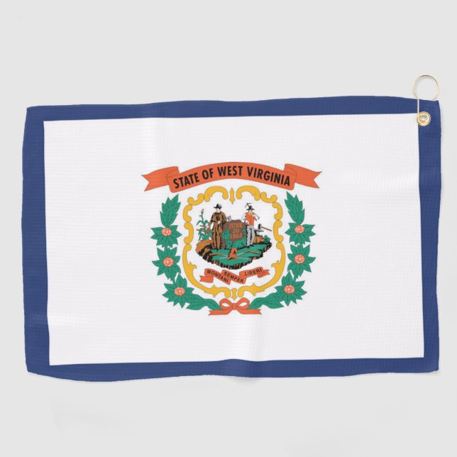 Serviette De Golf Drapeau d'État de Virginie-Occidentale, États-Unis (Horizontal)