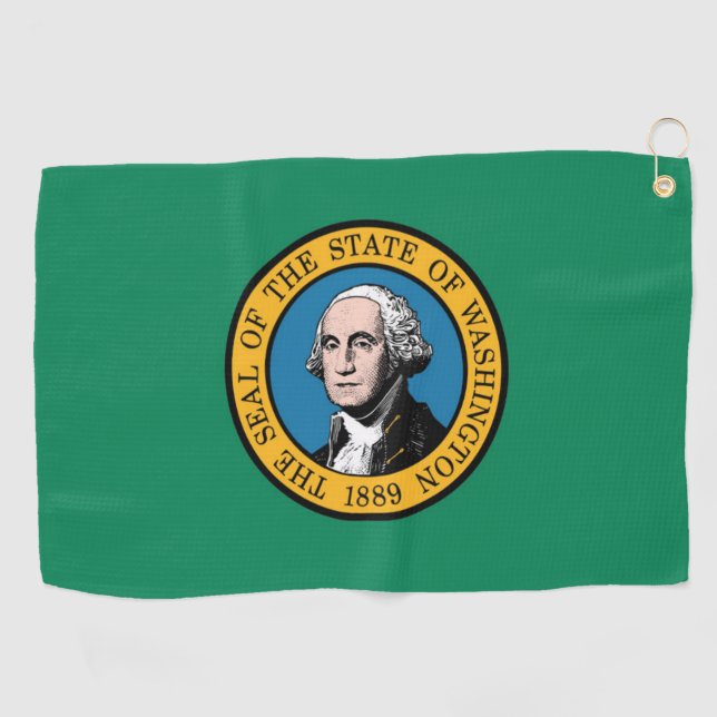 Serviette De Golf Drapeau d'État de Washington, États-Unis (Horizontal)