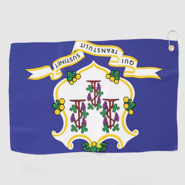 Serviette De Golf Drapeau d'État du Connecticut, États-Unis (Horizontal)