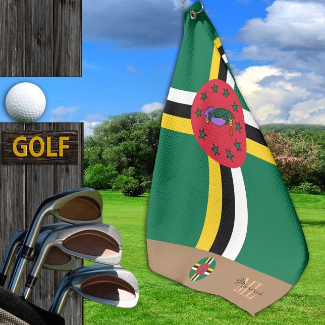 Serviette De Golf Drapeau Dominica & Dominica monogrammed Golf Towel (Créateur téléchargé)
