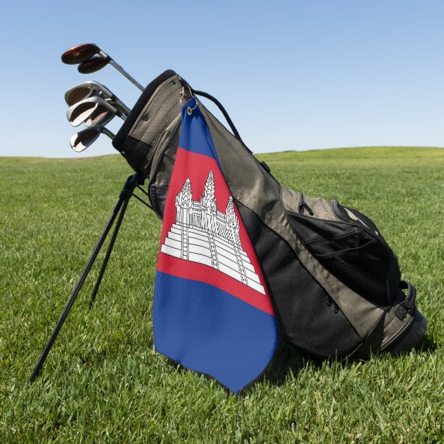 Serviette De Golf drapeau du Cambodge (Vert)