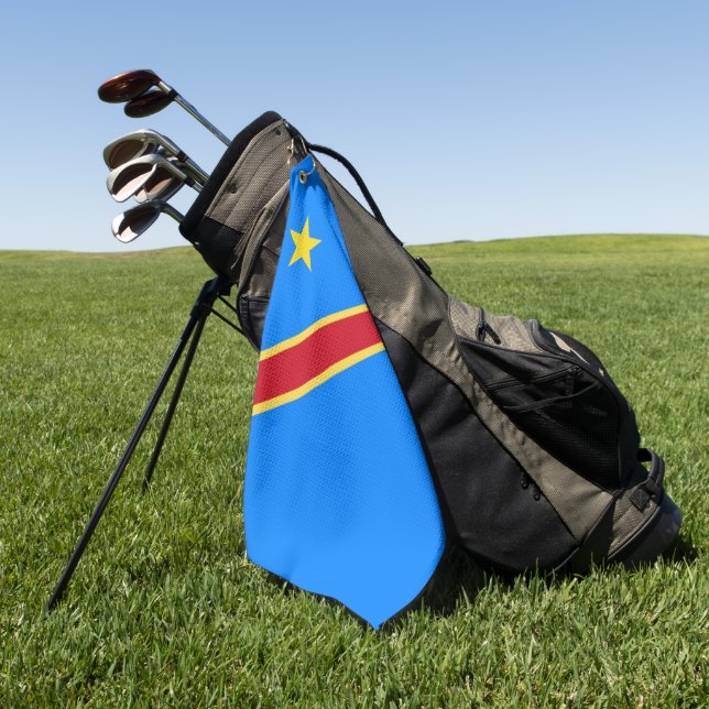 Serviette De Golf Drapeau du Congo (Vert)