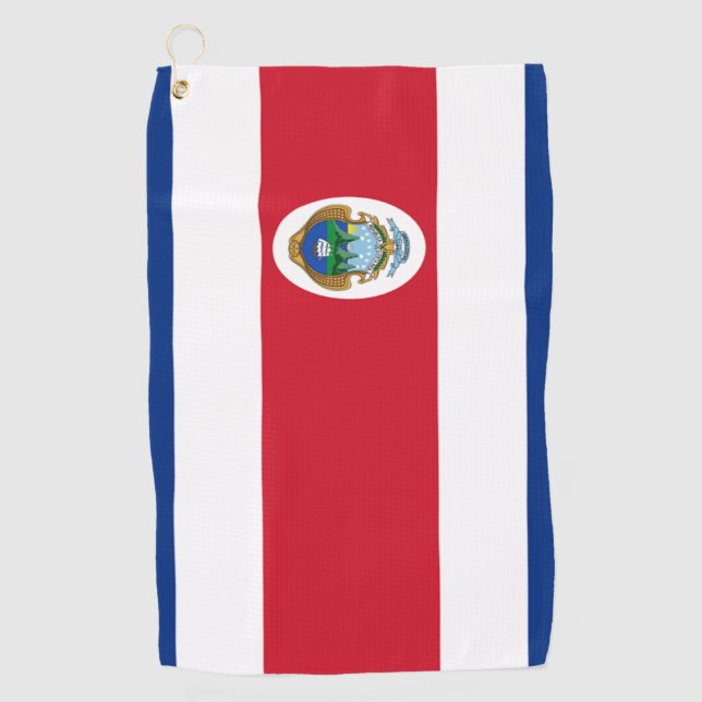 Serviette De Golf Drapeau du Costa Rica (Devant)