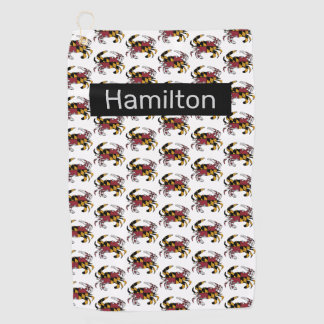 Serviette De Golf Drapeau du Maryland Swag Crabe bleu