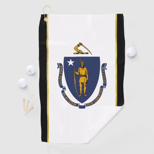 Serviette De Golf Drapeau du Massachusetts (En situation)