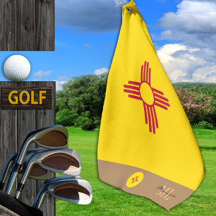 Serviette De Golf Drapeau du Nouveau-Mexique & Nouveau-Mexique monog