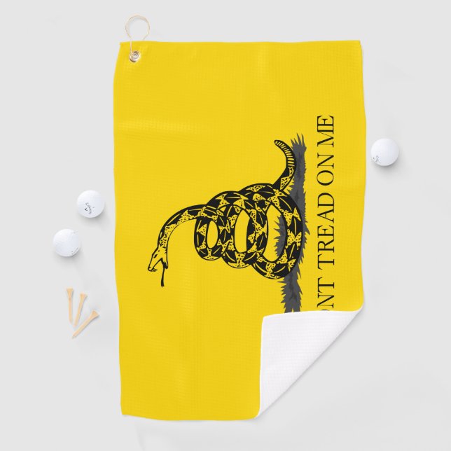 Serviette De Golf Drapeau Gadsden jaune classique Ne marchez pas sur (En situation)