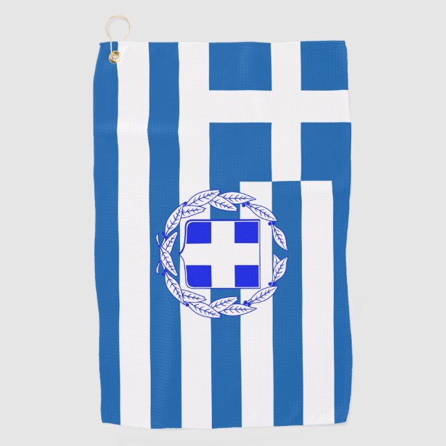 Serviette De Golf Drapeau grec (Devant)