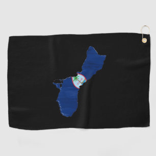 Serviette De Golf Drapeau Guam et carte