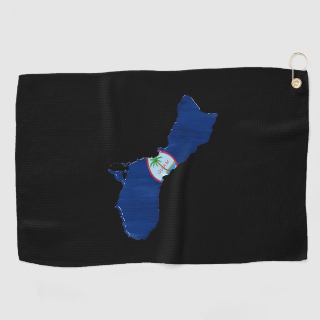 Serviette De Golf Drapeau Guam et carte (Horizontal)