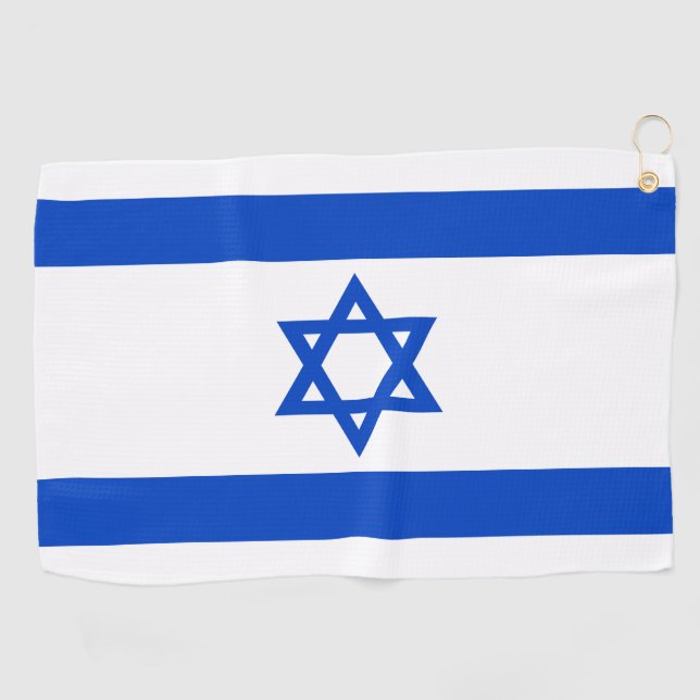Serviette De Golf Drapeau Israël étoile bleue de David (Horizontal)
