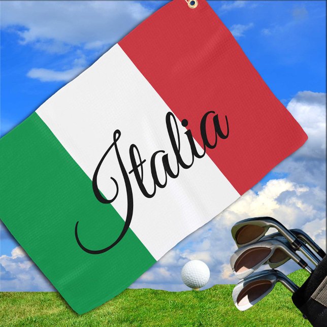 Serviette De Golf Drapeau italien et Italie vacances de golf /sports (Créateur téléchargé)