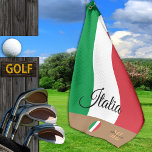 Serviette De Golf Drapeau italien & Italie, monogrammed Golf / sport<br><div class="desc">Serviette de sport/golf : drapeau italien et italien avec un nom monogrammé "coutume" en bas - amour mon pays,  voyage,  vacances,  patriotes / fans de sport</div>