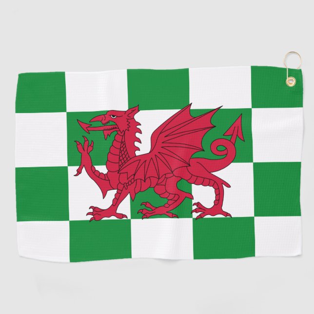 Serviette De Golf Drapeau mystique de dragon celtique rouge du Pays  (Horizontal)