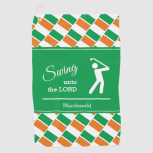 Serviette De Golf Drapeau personnalisé d'IRLANDE Swing Unto The Lord