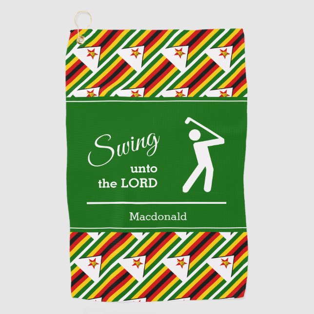 Serviette De Golf Drapeau personnalisé du ZIMBABWE (Devant)