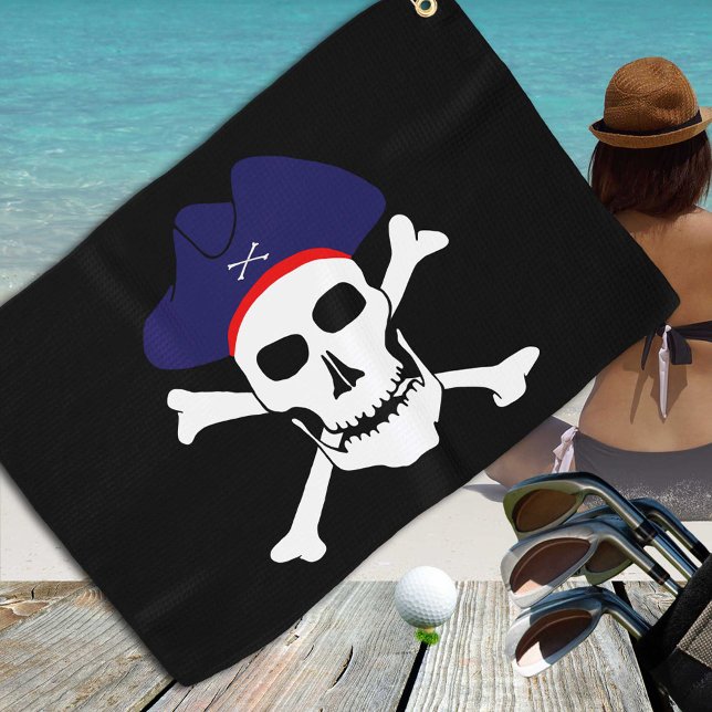 Serviette De Golf Drapeau Pirates et Capitaine Jack, Crâne / Jeux de (Créateur téléchargé)