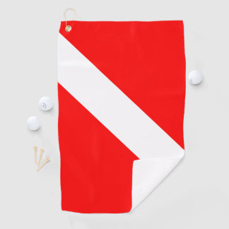 Serviette De Golf Drapeau Plongée Plongée Plongée Plongée Diver Down
