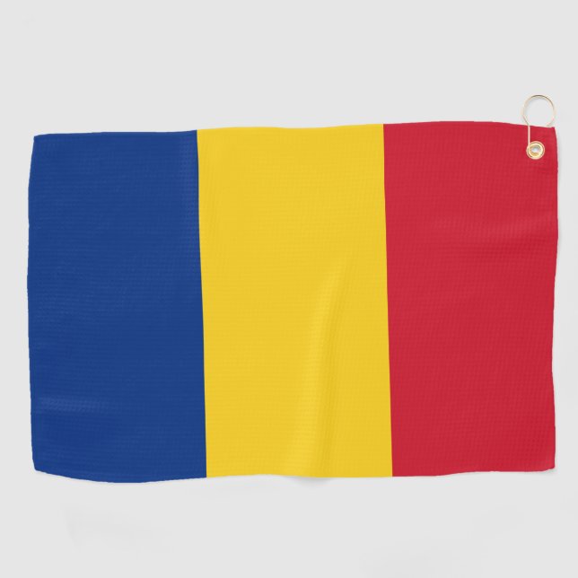 Serviette De Golf Drapeau roumain & golf Roumanie /sports Bucarest (Horizontal)