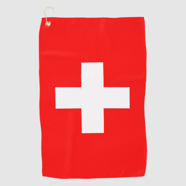 Serviette De Golf Drapeau suisse & golf Suisse /sports Zurich (Devant)