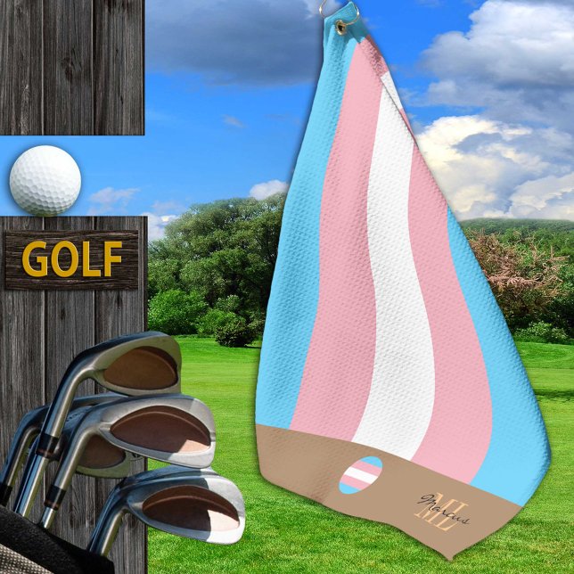 Serviette De Golf Drapeau transgenre & Fierté golf monogrammed /LGBT (Créateur téléchargé)
