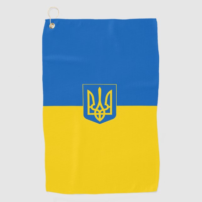 Serviette De Golf Drapeau ukrainien Armoiries (Devant)