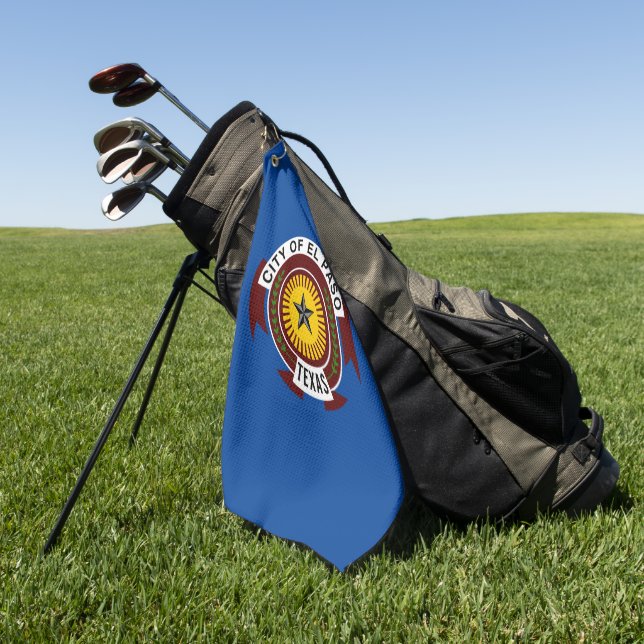Serviette De Golf Drapeau urbain d'El Paso (Texas) (Vert)