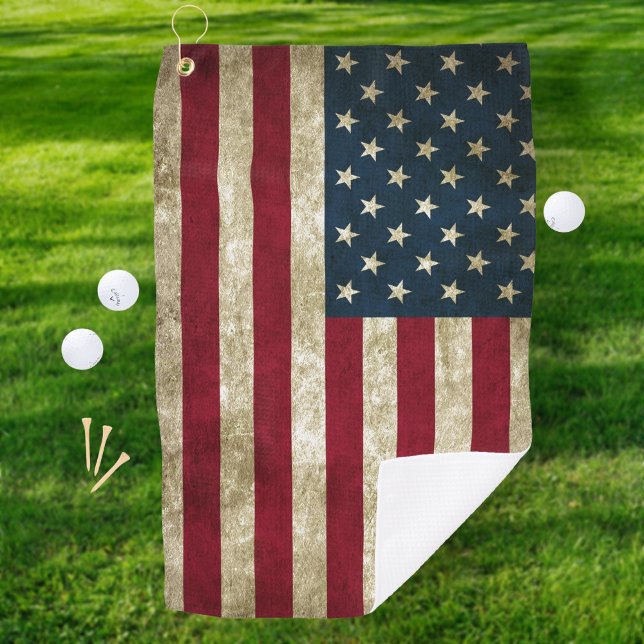 Serviette De Golf Drapeau USA Grunge (Créateur téléchargé)