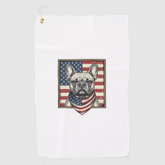 Serviette De Golf Drapeau vintage patriotique Bouledogue français