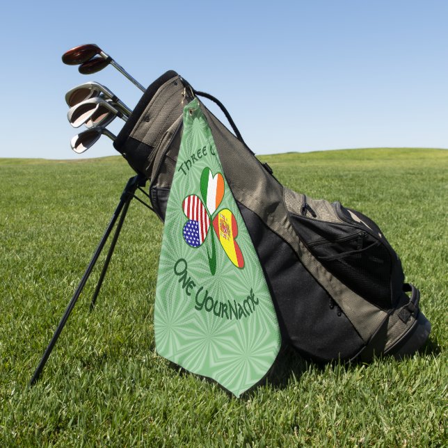 Serviette De Golf Drapeaux Espagne Irlande États-Unis Trèfle Personn (Vert)
