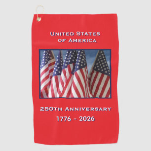 Serviette De Golf Drapeaux patriotiques américains pour le 250e anni