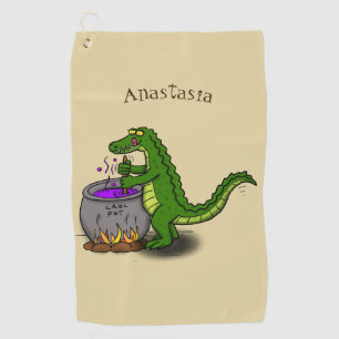 Serviette De Golf Drôle alligator vert cuisine dessin animé