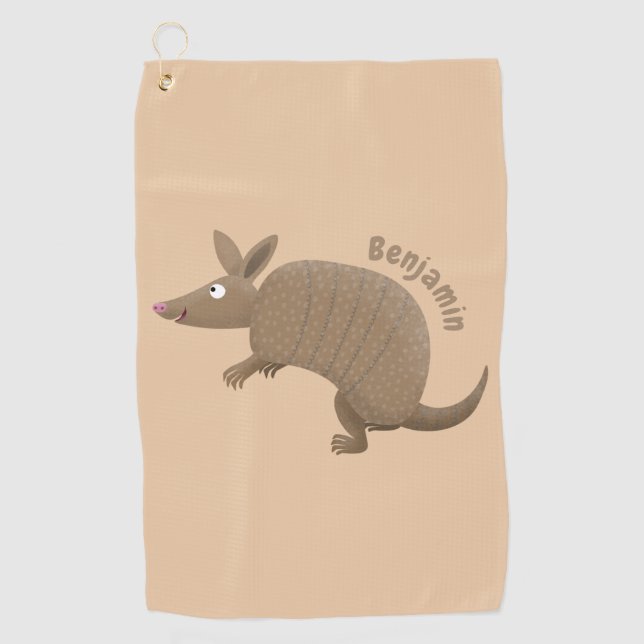 Serviette De Golf Drôle armadillo joyeux dessin animé (Devant)