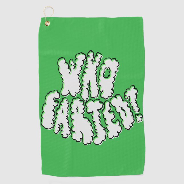 Serviette de golf drôle avec lettrage vert gonflé  (Devant)