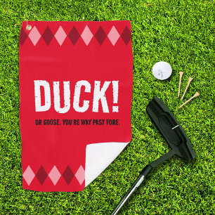 Serviette De Golf Drôle canard de Jacquard rouge !