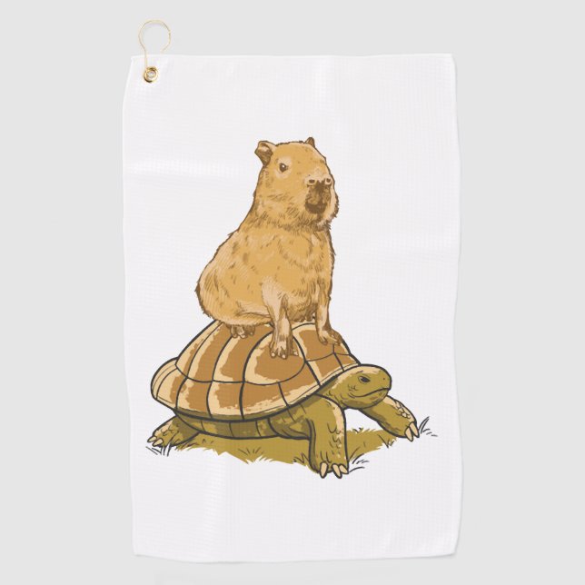 Serviette De Golf Drôle Capybara Animal Turtle Cute Capybara (Devant)
