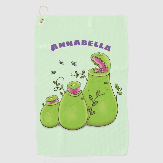 Serviette De Golf Drôle carnivore carnivore carnivore plante dessin  (Devant)