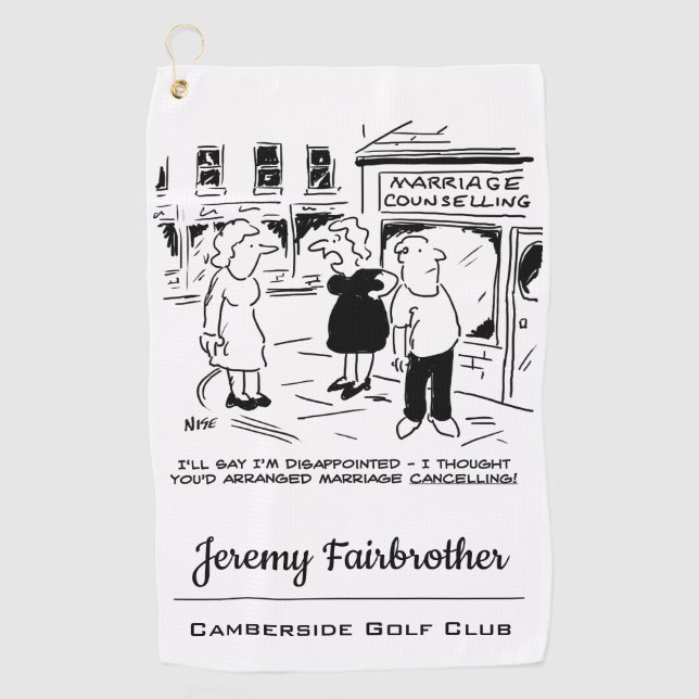 Serviette De Golf Drôle Cartoon Marriage Counseling, pas Annuler (Devant)