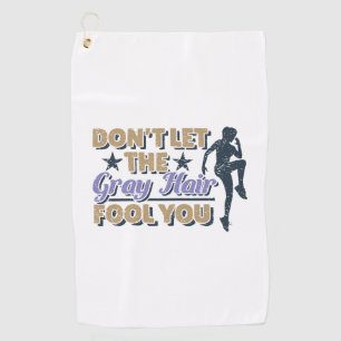 Serviette De Golf Drôle Citation de course de cheveux gris - Ancien