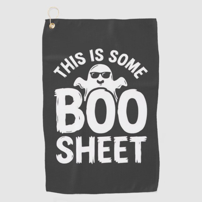 Serviette De Golf Drôle de feuille de Boo fantôme Halloween Design_1 (Devant)