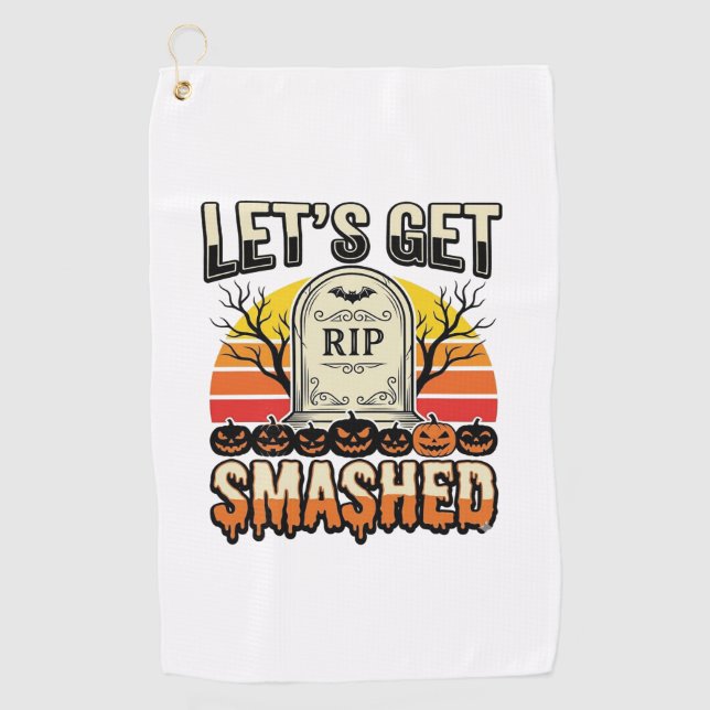 Serviette De Golf Drôle de Halloween Casse-gueule Design de Cimetièr (Devant)