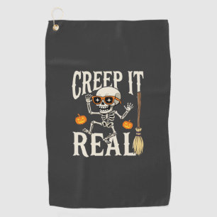Serviette De Golf Drôle de squelette dansant Halloween Creep It Real