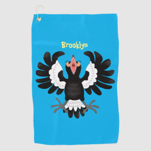 Serviette De Golf Drôle dessin animé de Magpie australienne
