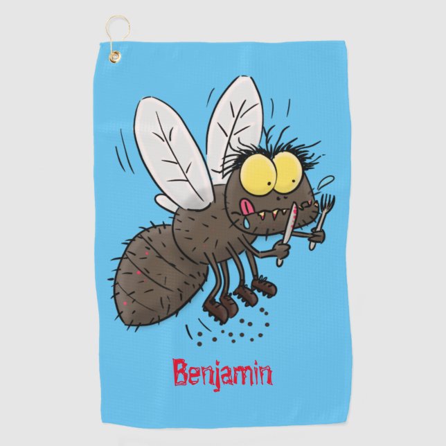 Serviette De Golf Drôle dessin animé d'insecte de la mouche à cheval (Devant)