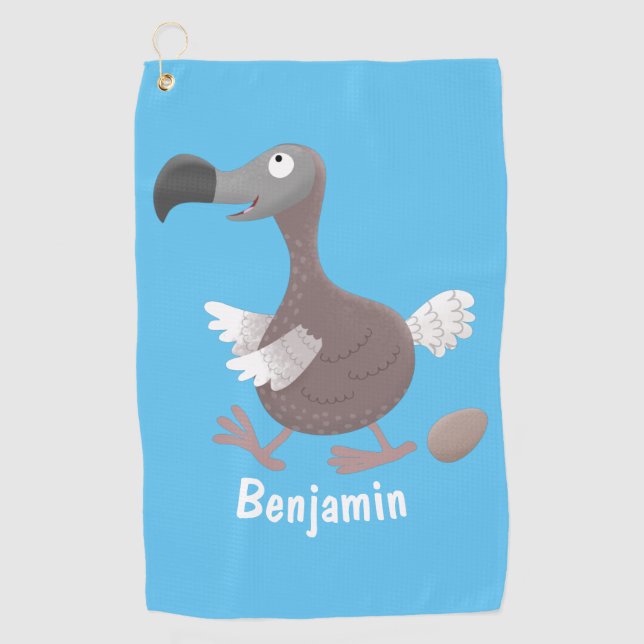 Serviette De Golf Drôle dessin animé d'oiseau de dodo (Devant)