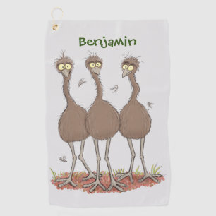 Serviette De Golf Drôle dessin animé du trio australien emu