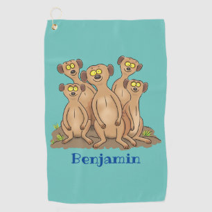 Serviette De Golf Drôle dessin de la famille meerkat