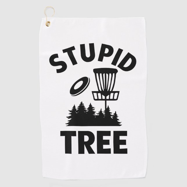 Serviette De Golf Drôle Disque Golf Devis Stupid Tree (Devant)