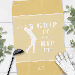 Serviette De Golf Drôle Humoristique Golf Grip Rip Femmes Personnali